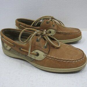 Sperry Top-Sider Anglefish 2 Eye Nubuck Leather Cloth Deck Boat Shoes Kutsu 8 M